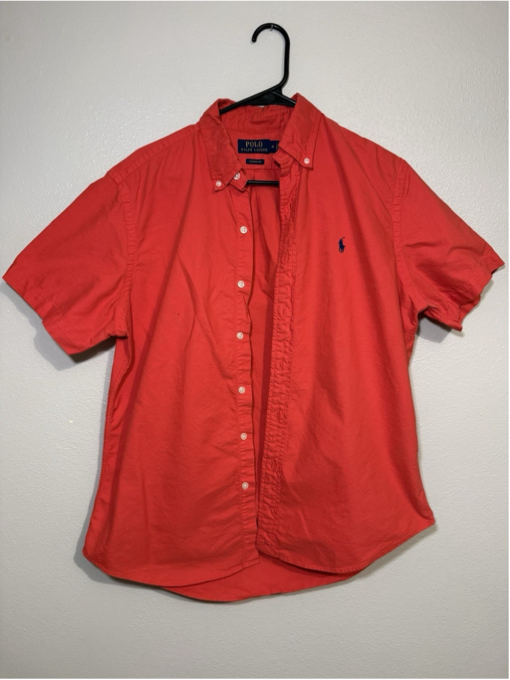 Polo Ralph Lauren Classic Fit Red Cotton Button Up Shirt M